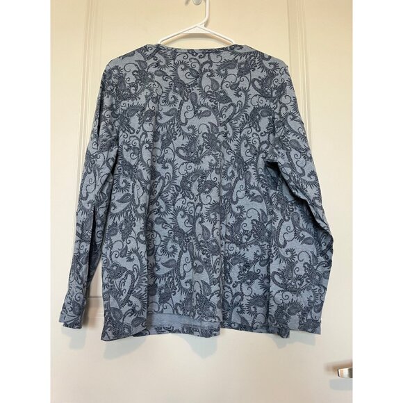 2 pc Lot Croft & Barrow Long Sleeve Shirts Womens Sz 1X Paisley Abstract Pattern - Picture 3 of 16